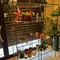 Scaffali con piano in vetro