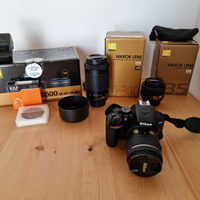 Kit Nikon D3500 + obiettivi 18-55, 70-300, 35 mm