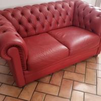 coppia divani in pelle Natuzzi Chester rosso