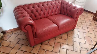 coppia divani in pelle Natuzzi Chester rosso