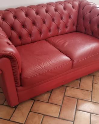 coppia divani in pelle Natuzzi Chester rosso