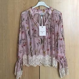 Blusa donna NUOVA rosa fiori pizzo Susy Mix
