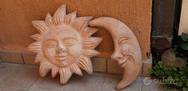 Coppia Sole e Luna Terracotta Artigianale toscana