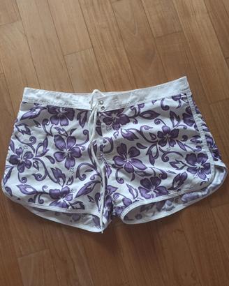 Shorts Donna Floreale Viola e Bianca - Stile Y2K