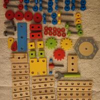 Gioco di legno 92 pezzi stile meccano
