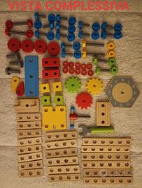 Gioco di legno 92 pezzi stile meccano
