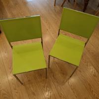 2x sedie base metallo, seduta plastica
