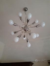 Lampadario 12 luci in acciaio