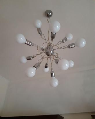 Lampadario 12 luci in acciaio