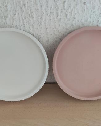 Piatto porta oggetin gesso ceramico diametro 21 cm