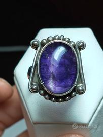 Anello argento con ametista