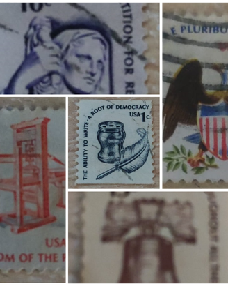 Lotto 5 Francobolli USA – Serie Americana (Libertà
