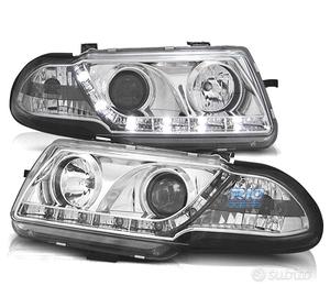 FARI OPEL ASTRA F 94-98 LUCE DIURNA LED FONDO CROM
