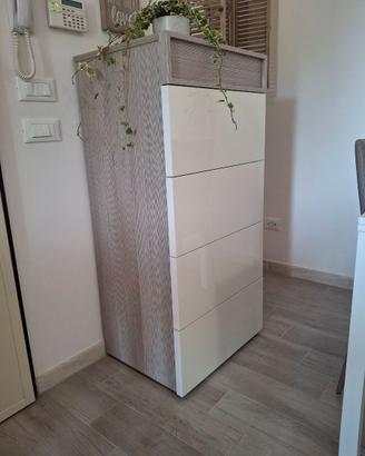 Settimino bianco lucido / legno