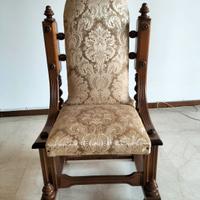 Sedia poltrona legno massello 