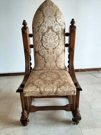 Sedia poltrona legno massello 