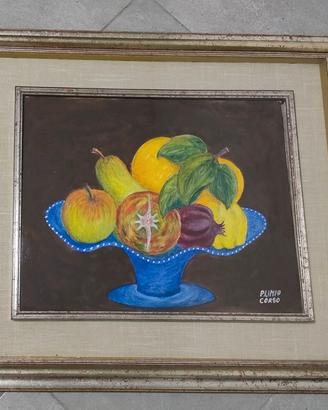 "Quadro Plinio Corso Verona"Natura morta vaso blu