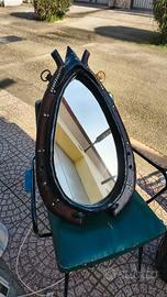  Specchio Artigianale da Antico Collare Equestre