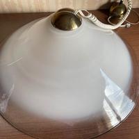 Lampadario in cristallo bianco di Fontana Arte