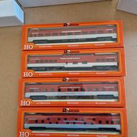 Rivarossi H0 Set Di 4 Carrozze Passeggeri Golden S