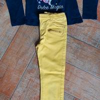 Completo pantaloni e maglia bambina