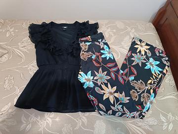 Set donna estivo pantalone e blusa XS/S