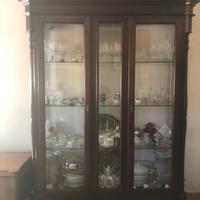 Cristalliera vetrina stile classico mogano