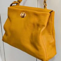 Borsa da donna in vera pelle colore senape Melluso