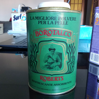 Barattolo borotalco Roberts in latta e cartone