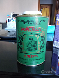 Barattolo borotalco Roberts in latta e cartone