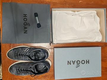 Scarpe Hogan uomo taglia 9 camoscio blu