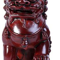 Feng Shui redstone dog lion cane Fu in pietra ross