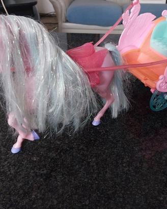 BARBIE  CARROZZA  CIGNO UNICORNO ANNI 90