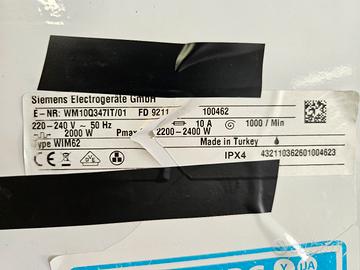 componenti elettrici lavatrice SIEMENS IQ5000 
