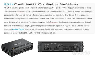 AF C4.10 bitDSP Amplifier | 600 W | 10 CH DSP + 4