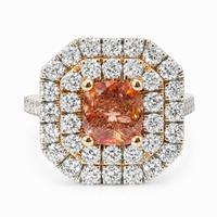 Anello Zaffiro Padparadscha e diamanti - certif.