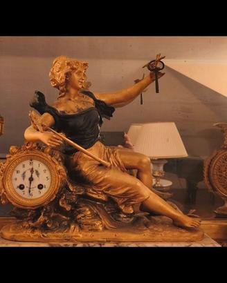 Raffinato trittico da camino d'epoca fine 800