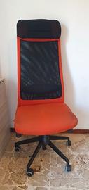 Sedia ufficio ergonomica in rete senza braccioli
