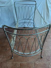 Lettino vintage acciaio con rete