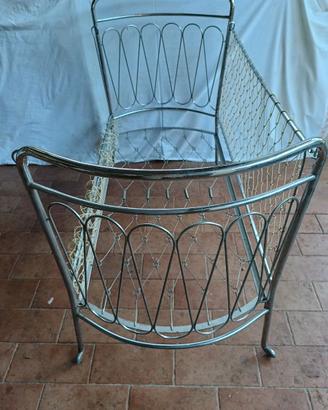 Lettino vintage acciaio con rete