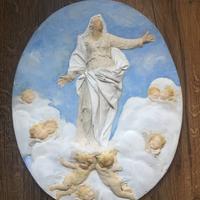 Icona religiosa madonna in gesso dipinta