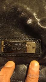 borsa nera in vera pelle costume National 