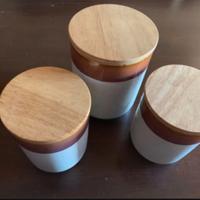 Tris barattoli da cucina in ceramica