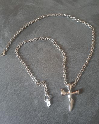 Collana Police in acciaio con crocifisso