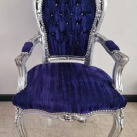 Sedia Barocca in Velluto viola 