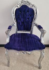 Sedia Barocca in Velluto viola 