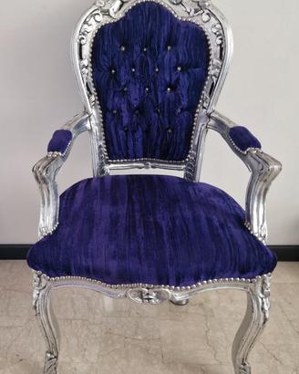 Sedia Barocca in Velluto viola 