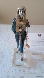 STATUA ETRURIA NEFERTARI  IN ARGENTO E ORO NUOVA