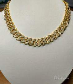 Collana Cuban con Brillanti 