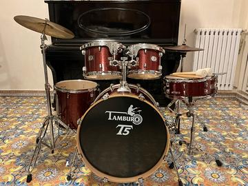 Batteria Tamburo T5  Red +Piatto crash 16’’ e asta